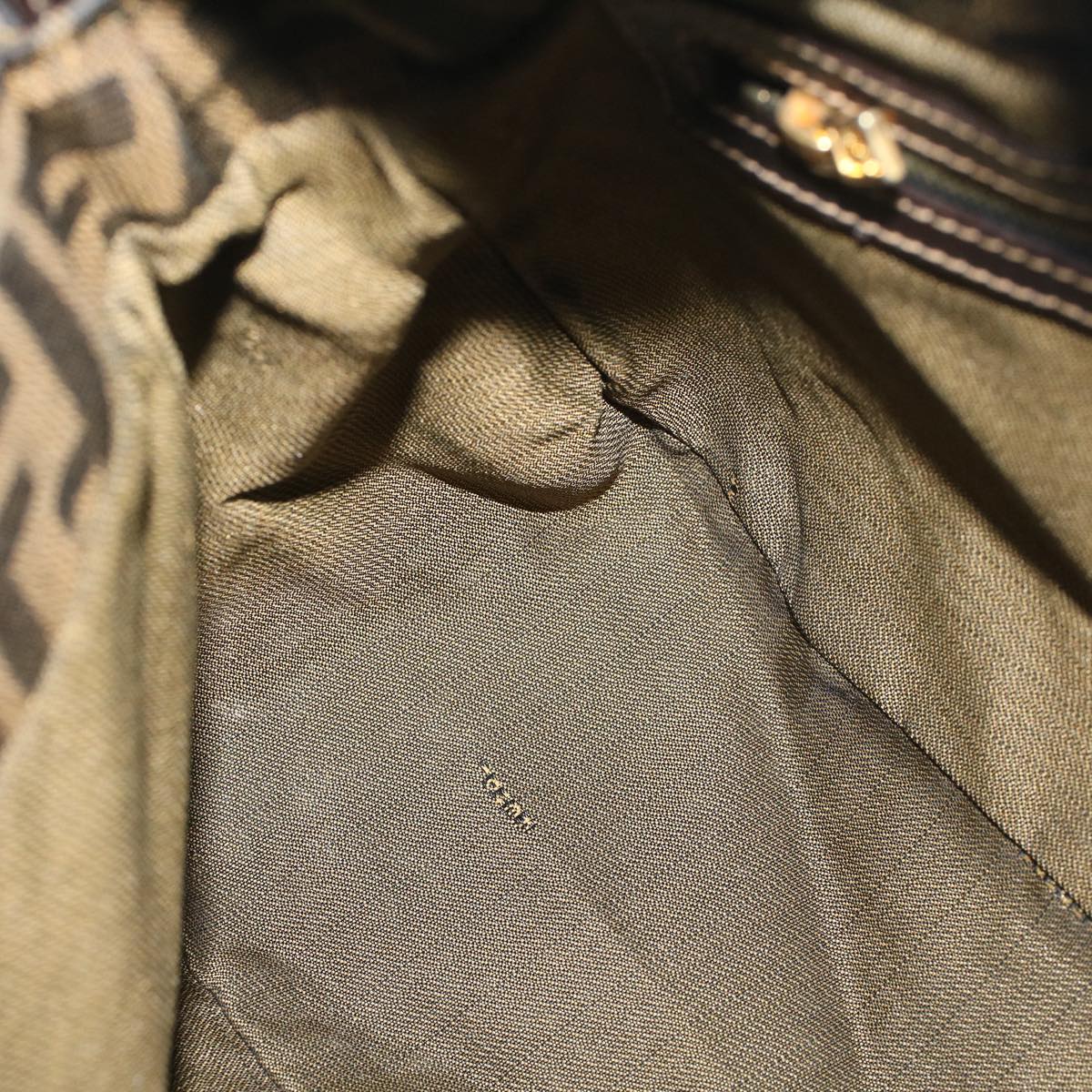 FENDI Zucca Canvas Mamma Baguette Shoulder Bag Brownyk9181