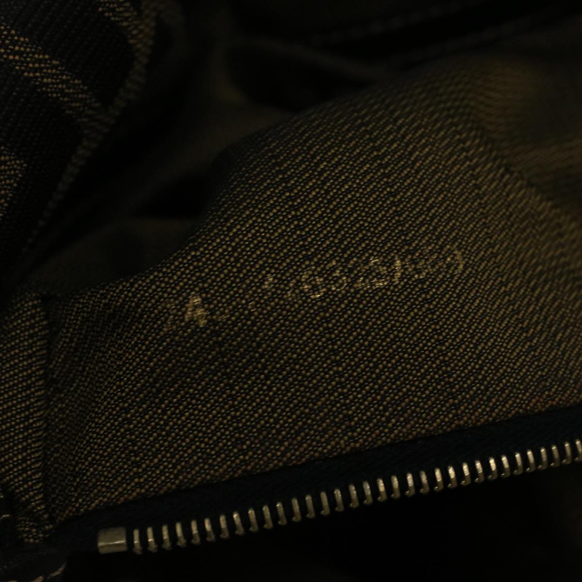 FENDI Zucca Canvas Mamma Baguette Shoulder Bag Brownyk9181