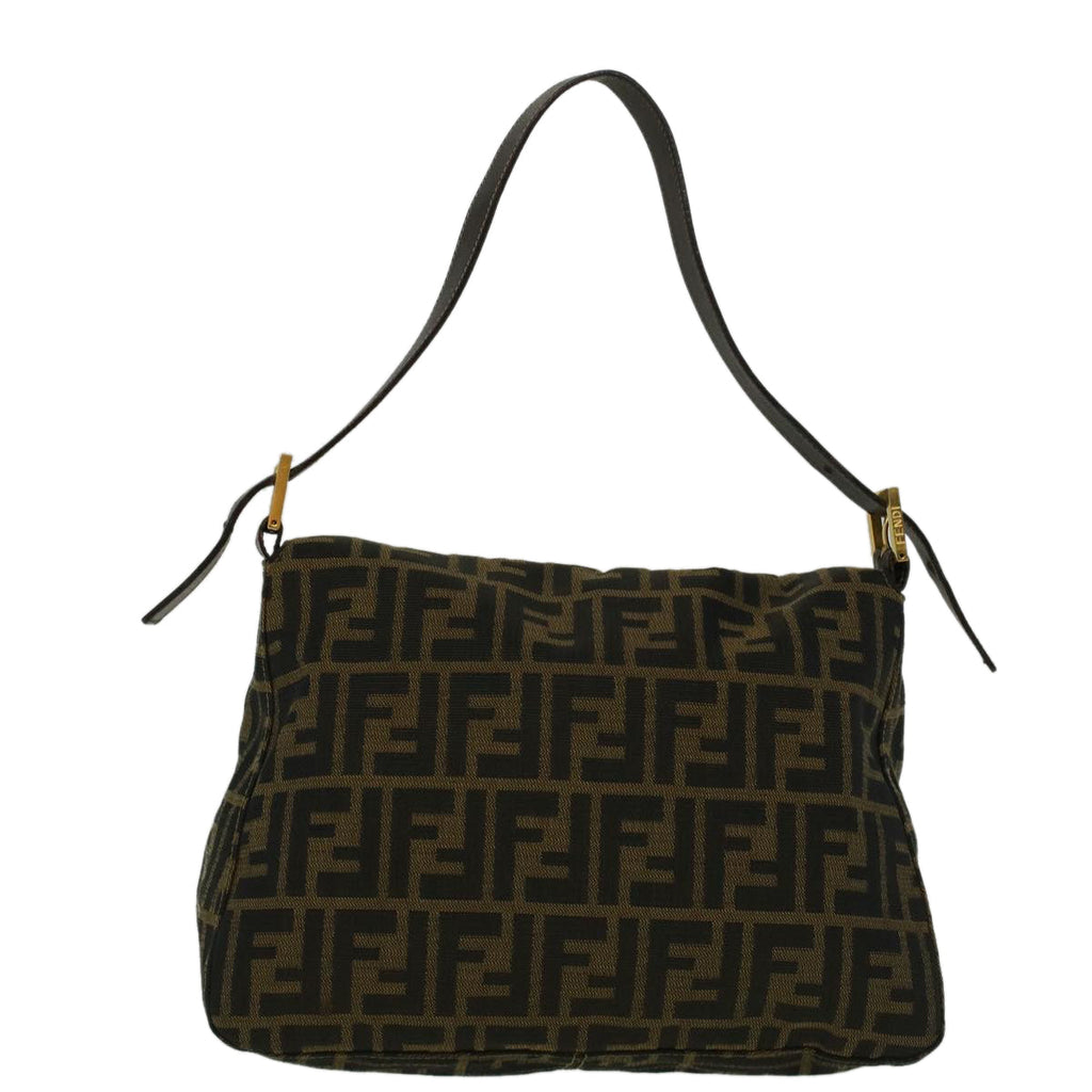 FENDI Zucca Canvas Mamma Baguette Shoulder Bag Brownyk9181