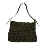 FENDI Zucca Canvas Mamma Baguette Shoulder Bag Brownyk9181