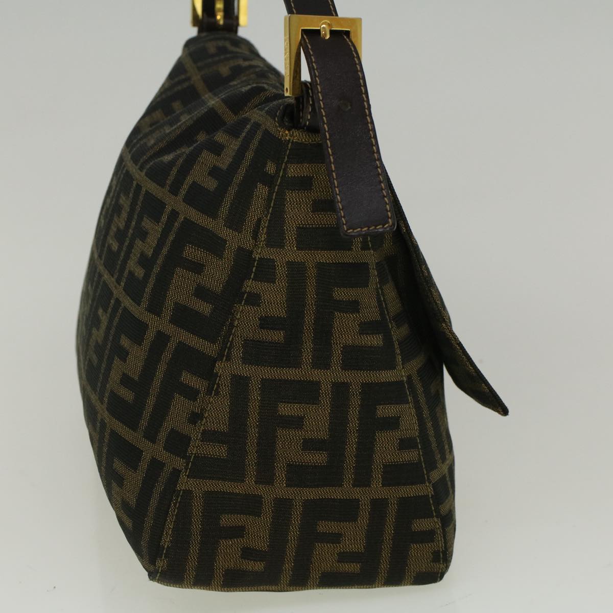 FENDI Zucca Canvas Mamma Baguette Shoulder Bag Brownyk9181