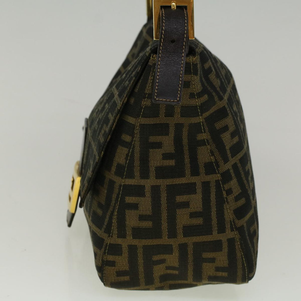 FENDI Zucca Canvas Mamma Baguette Shoulder Bag Brownyk9181