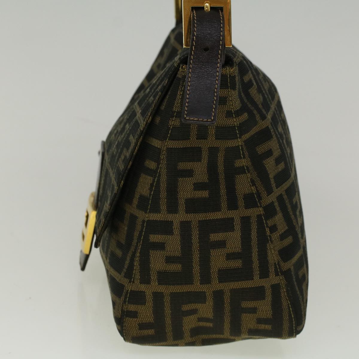 FENDI Zucca Canvas Mamma Baguette Shoulder Bag Brownyk9181