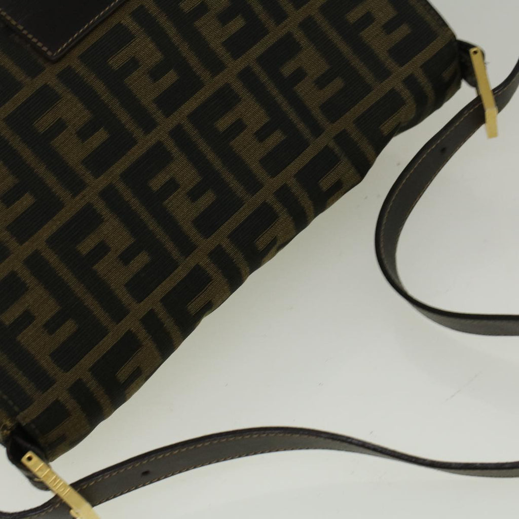 FENDI Zucca Canvas Mamma Baguette Shoulder Bag Brownyk9181