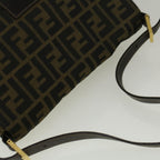FENDI Zucca Canvas Mamma Baguette Shoulder Bag Brownyk9181