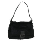 FENDI Mamma Baguette Shoulder Bag Fur Blackyk9200