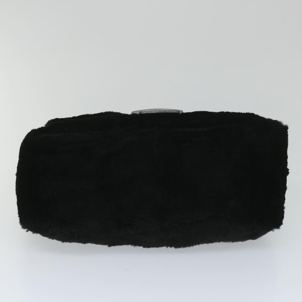 FENDI Mamma Baguette Shoulder Bag Fur Blackyk9200