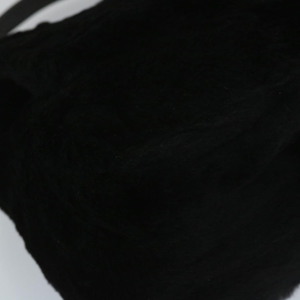 FENDI Mamma Baguette Shoulder Bag Fur Blackyk9200