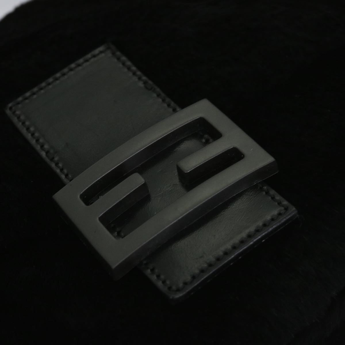FENDI Mamma Baguette Shoulder Bag Fur Blackyk9200