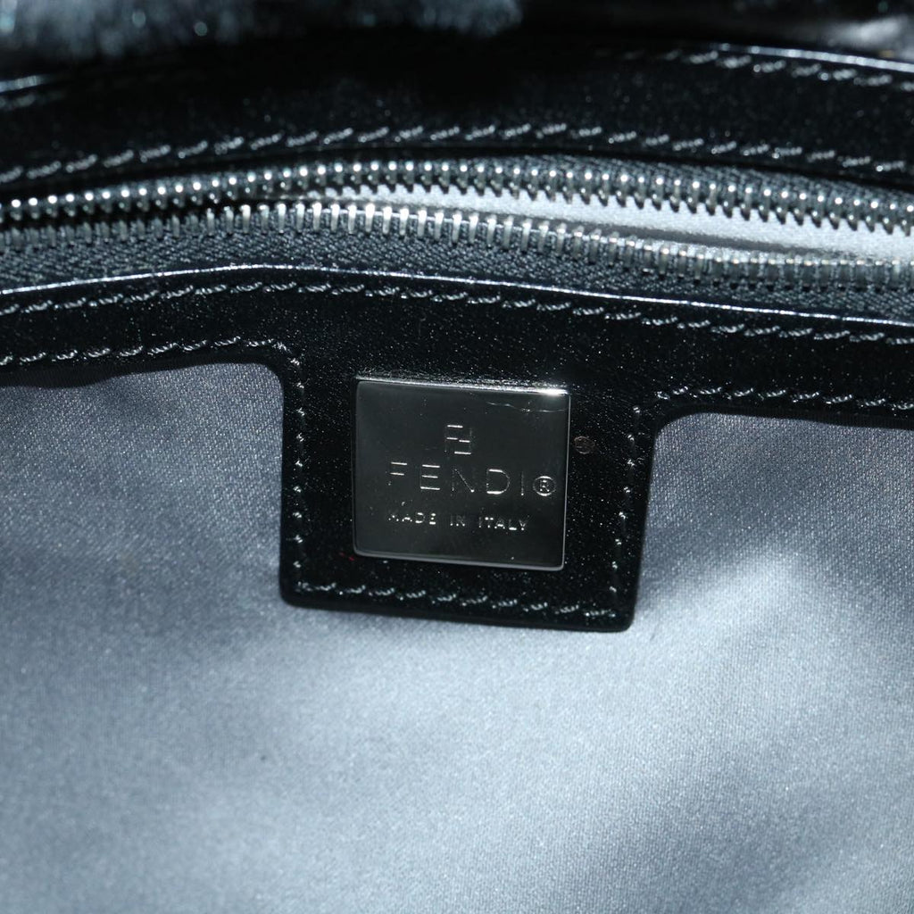 FENDI Mamma Baguette Shoulder Bag Fur Blackyk9200