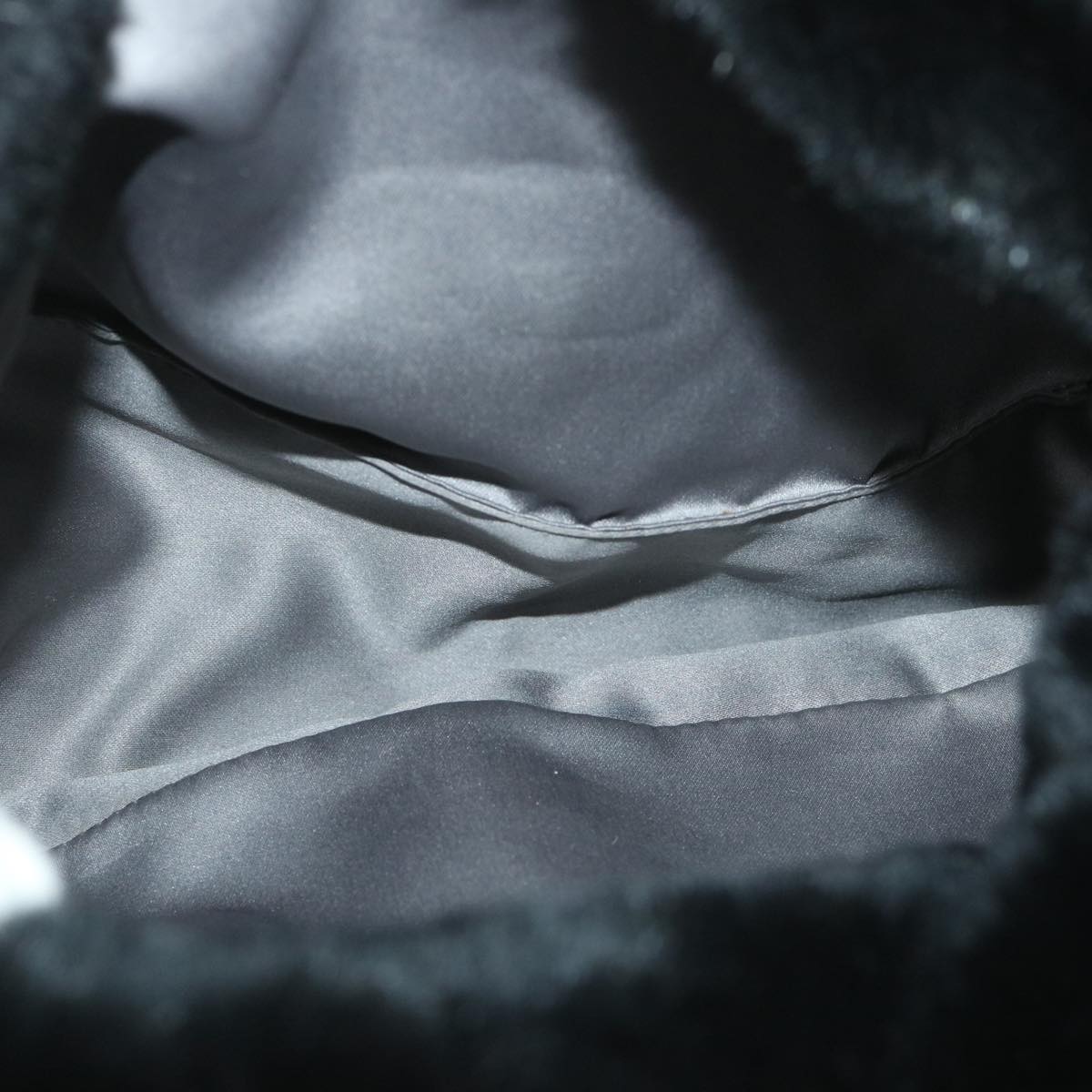 FENDI Mamma Baguette Shoulder Bag Fur Blackyk9200