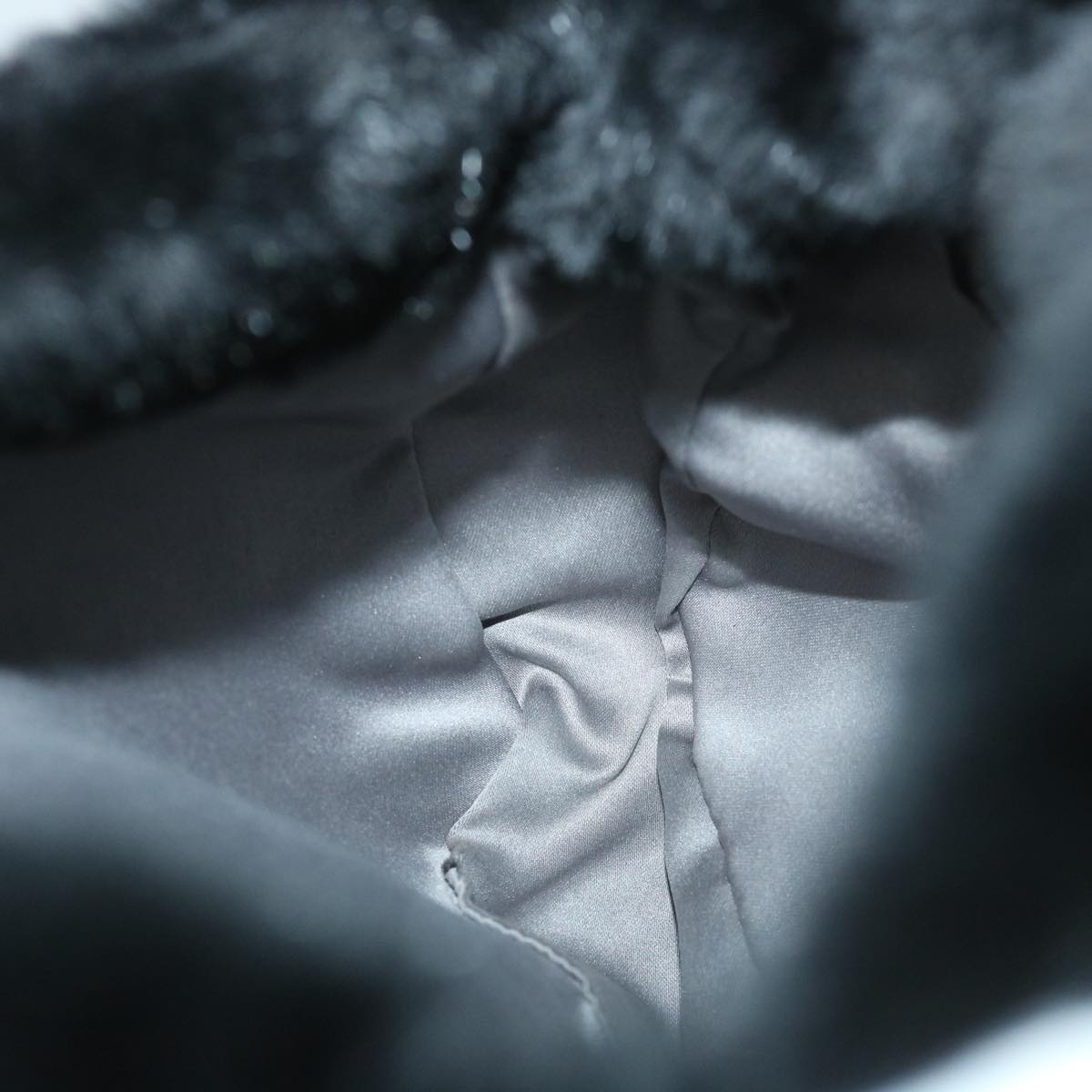 FENDI Mamma Baguette Shoulder Bag Fur Blackyk9200