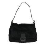 FENDI Mamma Baguette Shoulder Bag Fur Blackyk9200