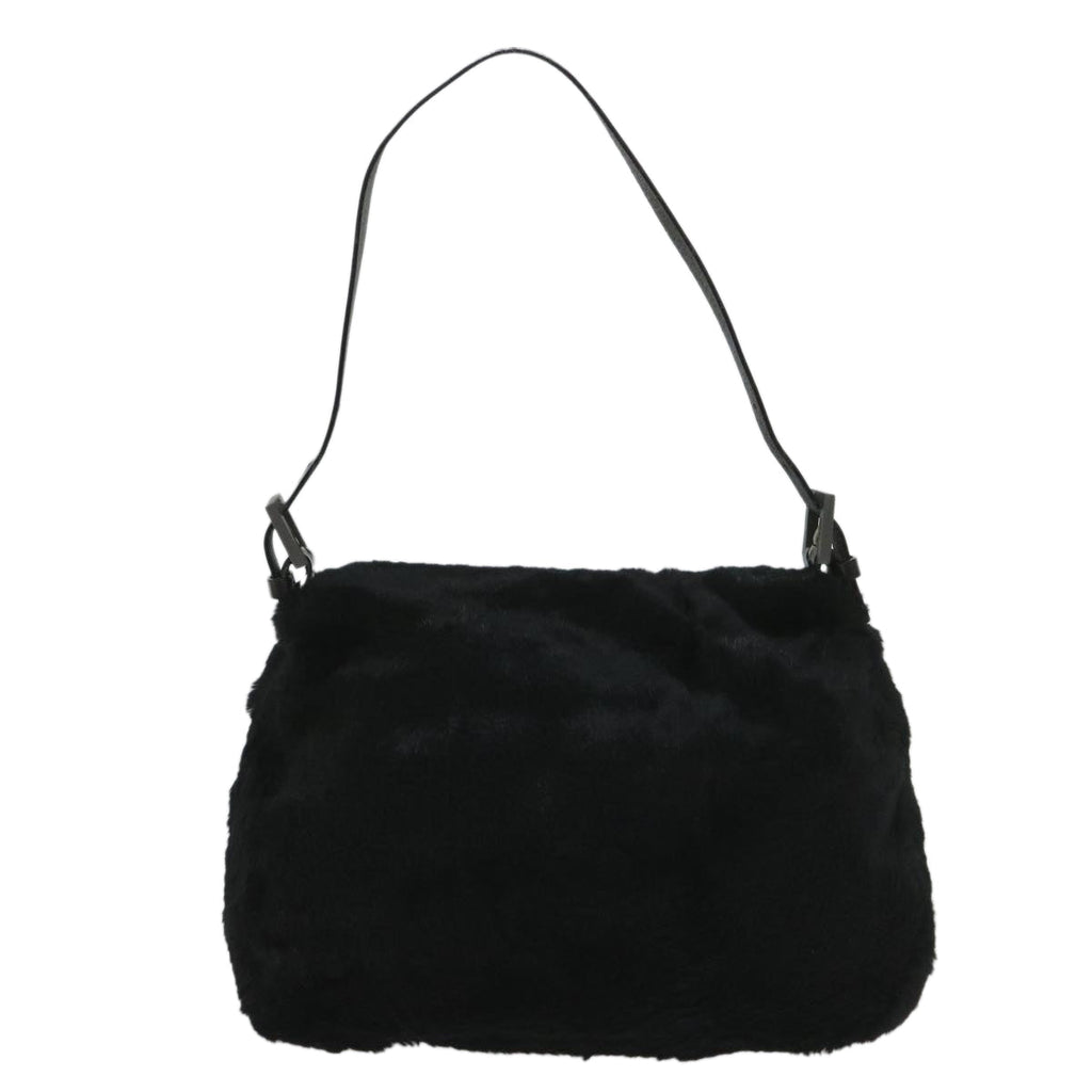 FENDI Mamma Baguette Shoulder Bag Fur Blackyk9200