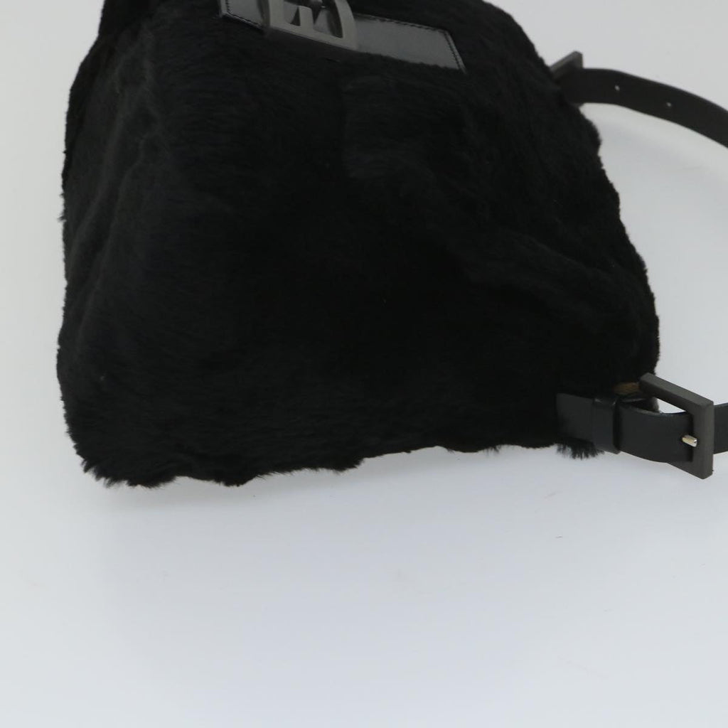 FENDI Mamma Baguette Shoulder Bag Fur Blackyk9200