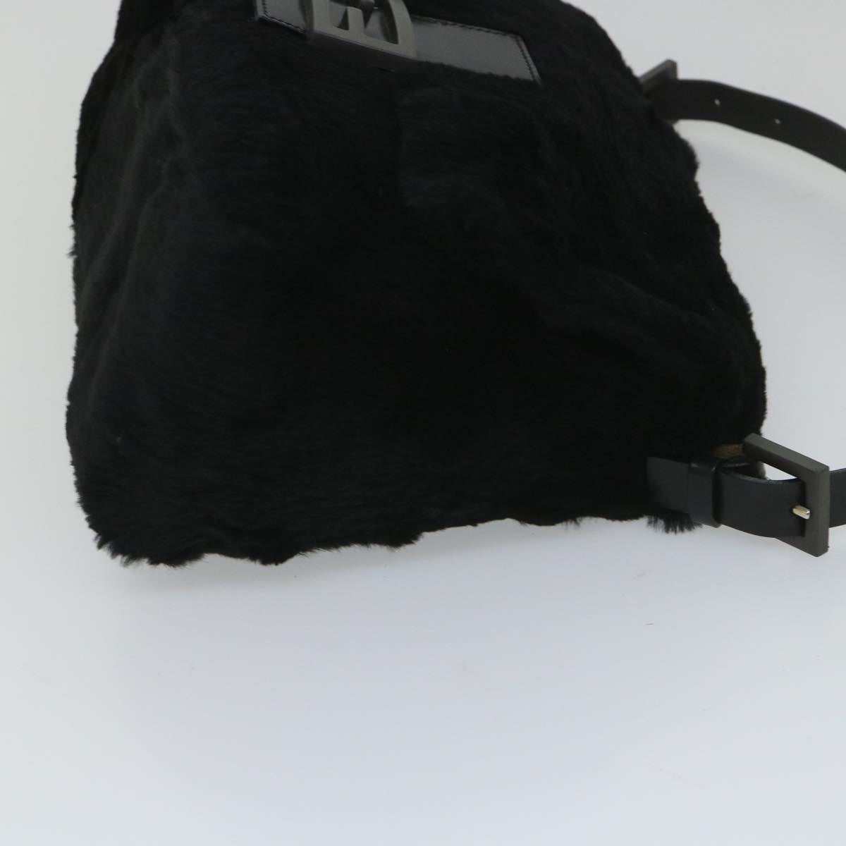 FENDI Mamma Baguette Shoulder Bag Fur Blackyk9200