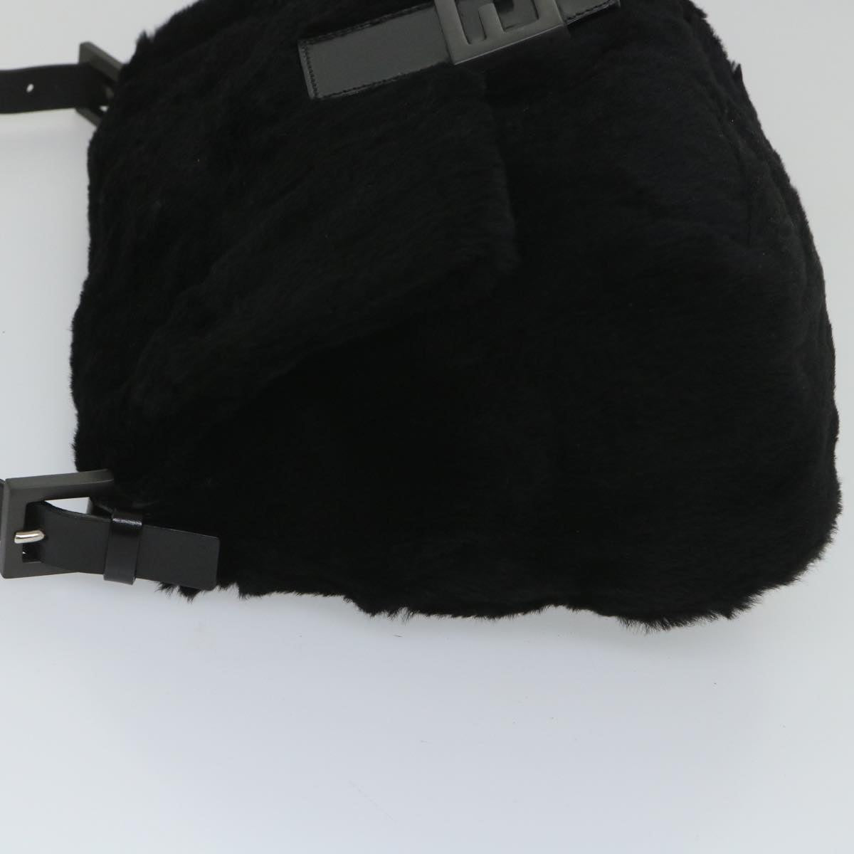 FENDI Mamma Baguette Shoulder Bag Fur Blackyk9200