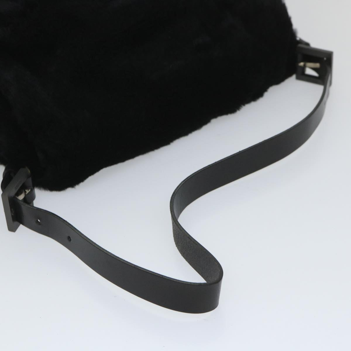 FENDI Mamma Baguette Shoulder Bag Fur Blackyk9200