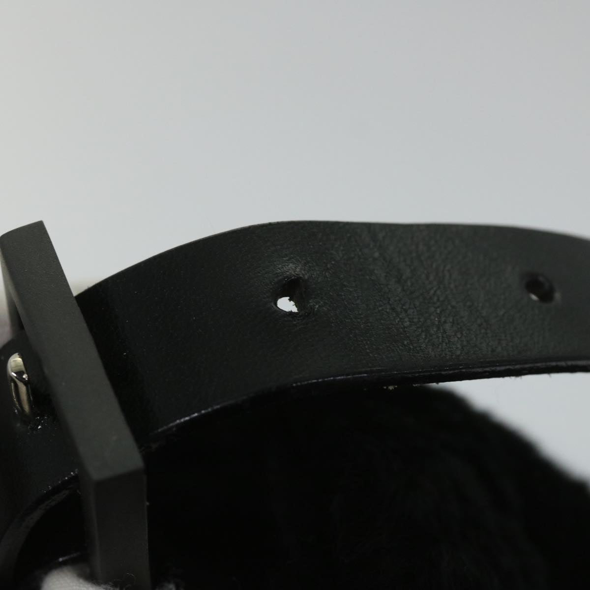 FENDI Mamma Baguette Shoulder Bag Fur Blackyk9200