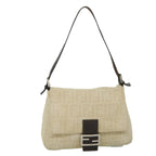 FENDI Zucca Canvas Mamma Baguette Shoulder Bag Beigeyk9224