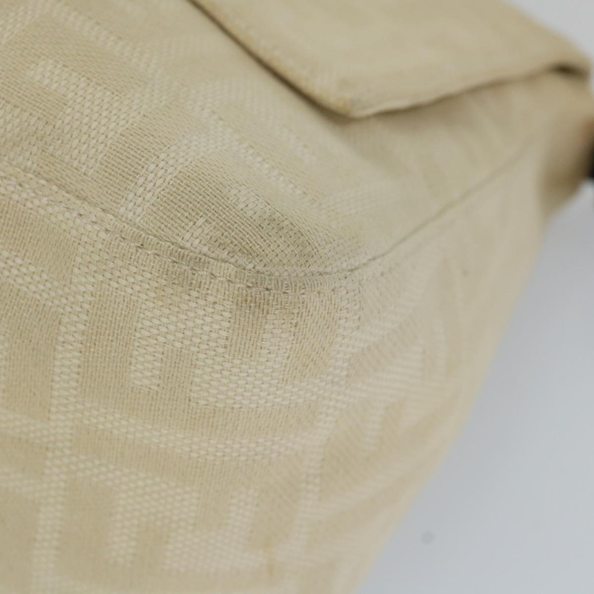 FENDI Zucca Canvas Mamma Baguette Shoulder Bag Beigeyk9224