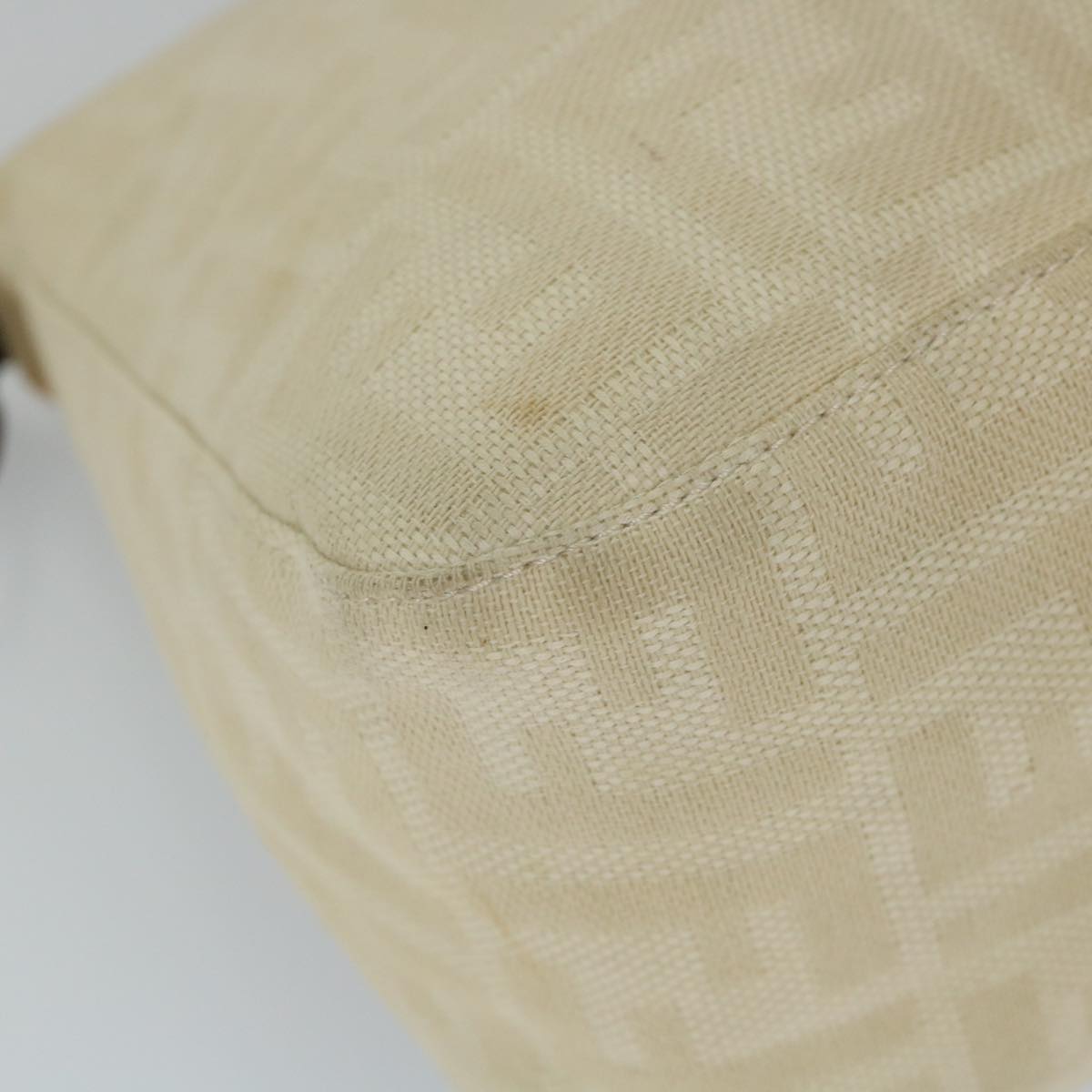 FENDI Zucca Canvas Mamma Baguette Shoulder Bag Beigeyk9224