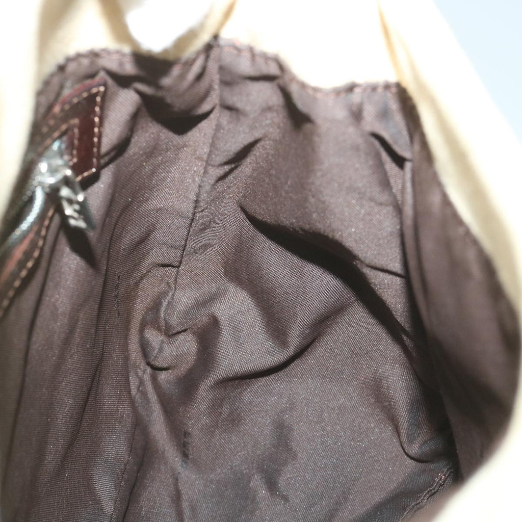 FENDI Zucca Canvas Mamma Baguette Shoulder Bag Beigeyk9224