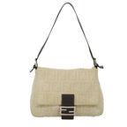 FENDI Zucca Canvas Mamma Baguette Shoulder Bag Beigeyk9224