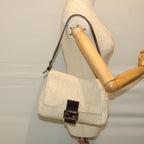 FENDI Zucca Canvas Mamma Baguette Shoulder Bag Beigeyk9224