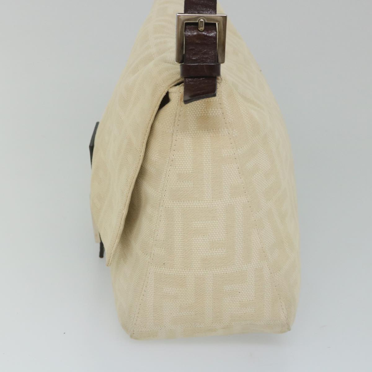 FENDI Zucca Canvas Mamma Baguette Shoulder Bag Beigeyk9224