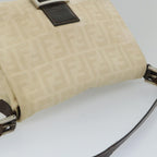 FENDI Zucca Canvas Mamma Baguette Shoulder Bag Beigeyk9224