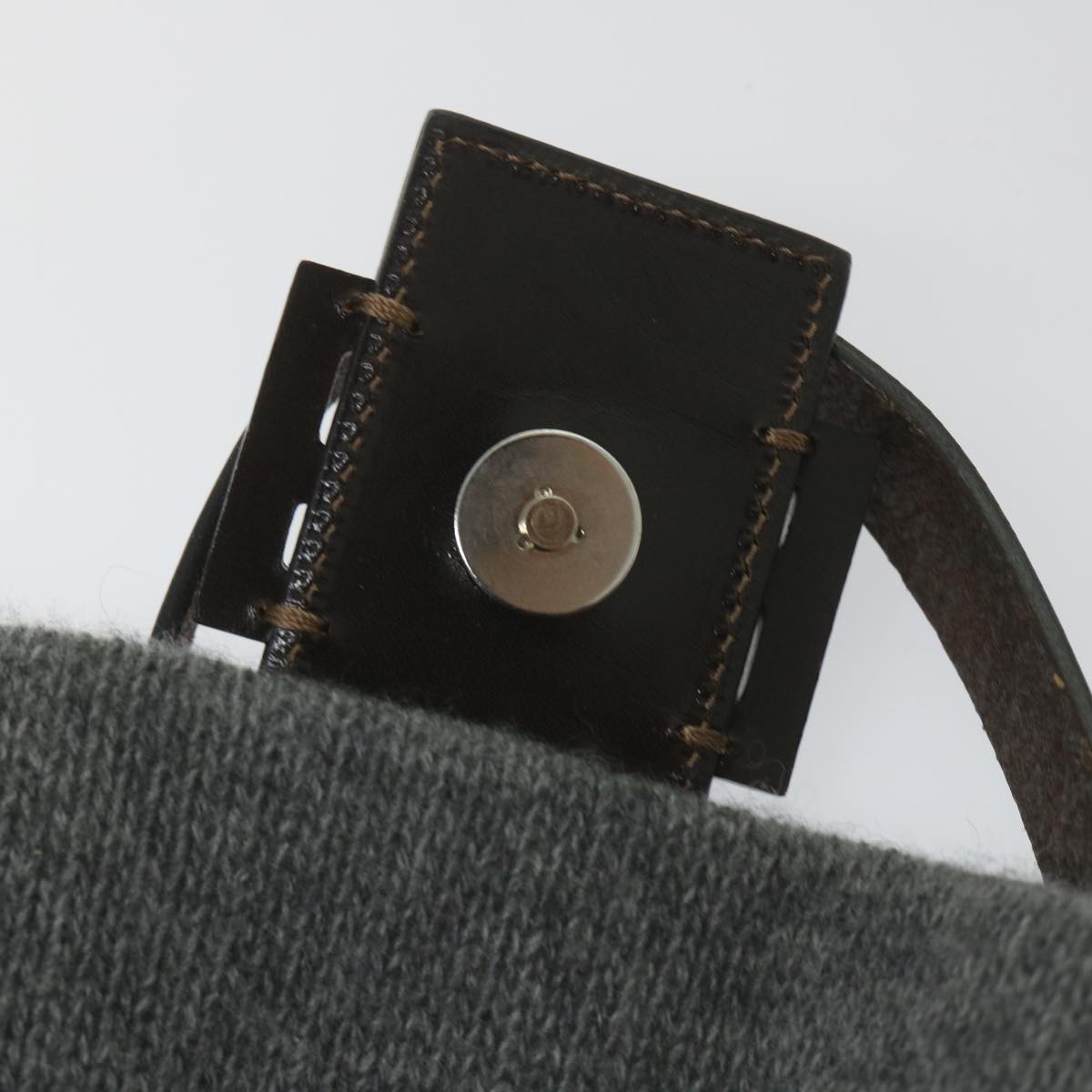 FENDI Mamma Baguette Shoulder Bag Wool Gray 2354 26325 099yk9247