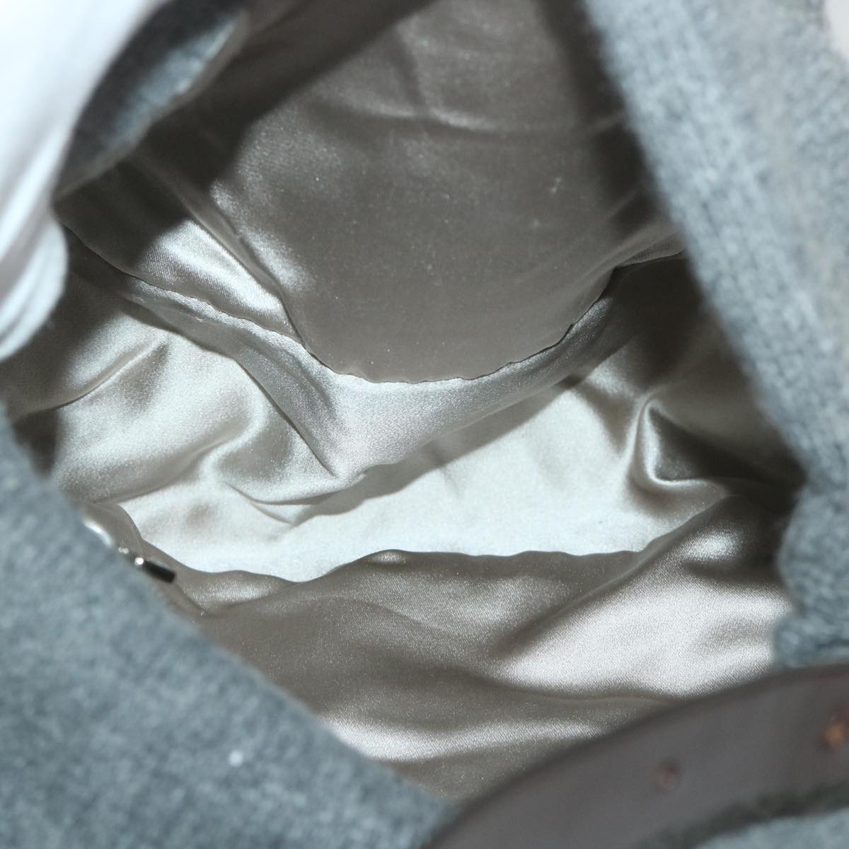 FENDI Mamma Baguette Shoulder Bag Wool Gray 2354 26325 099yk9247