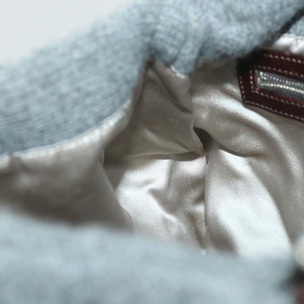 FENDI Mamma Baguette Shoulder Bag Wool Gray 2354 26325 099yk9247