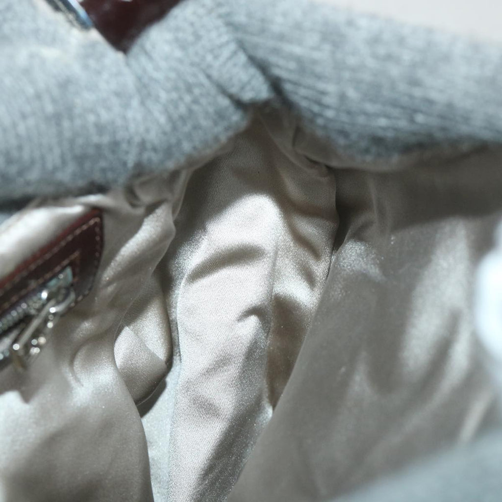 FENDI Mamma Baguette Shoulder Bag Wool Gray 2354 26325 099yk9247