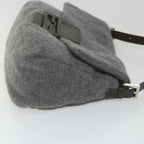 FENDI Mamma Baguette Shoulder Bag Wool Gray 2354 26325 099yk9247