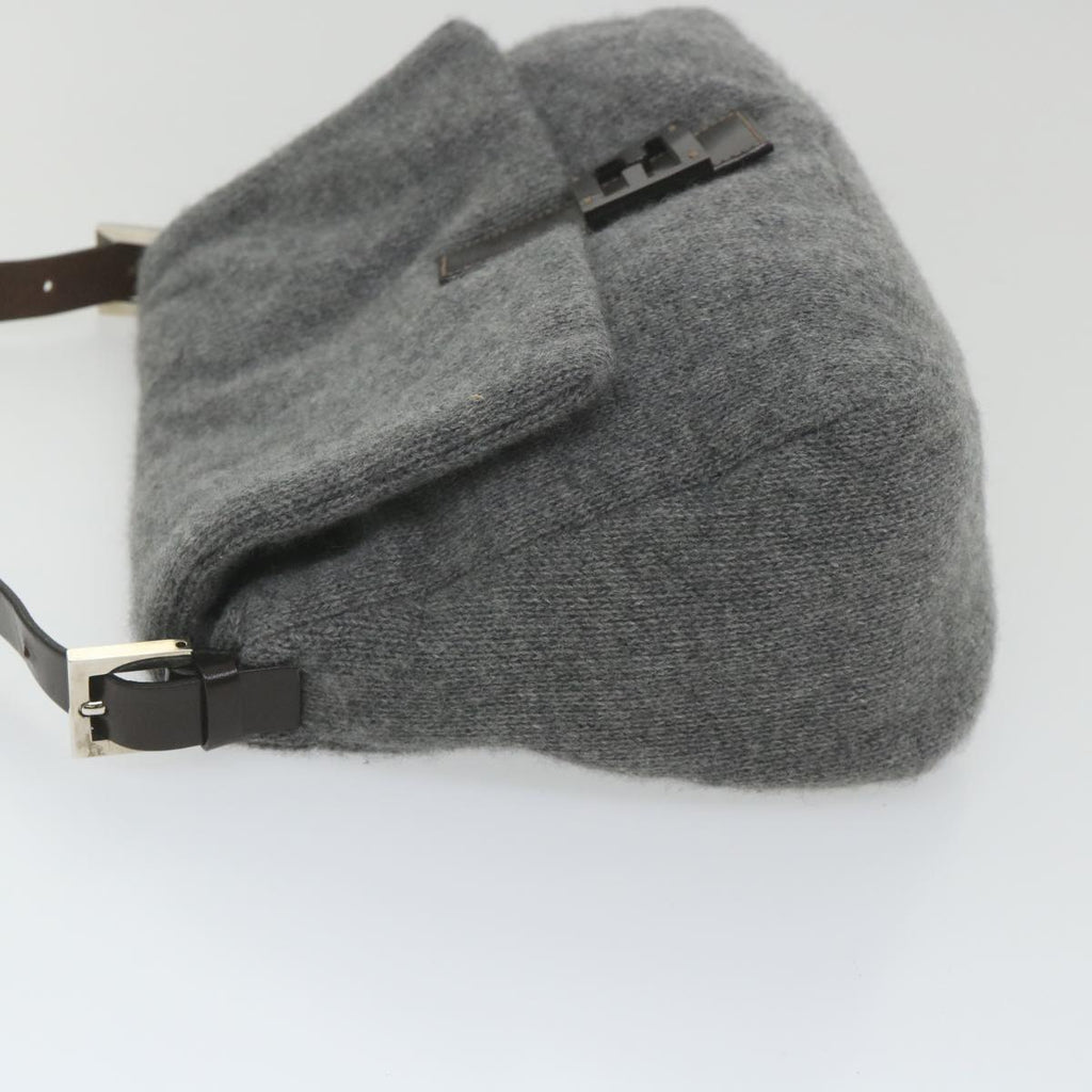 FENDI Mamma Baguette Shoulder Bag Wool Gray 2354 26325 099yk9247