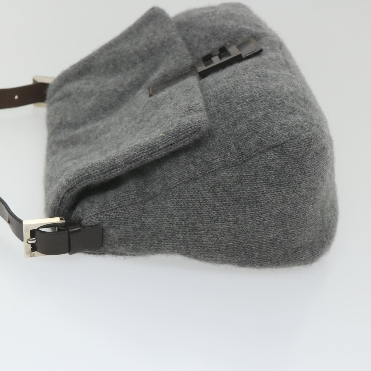 FENDI Mamma Baguette Shoulder Bag Wool Gray 2354 26325 099yk9247