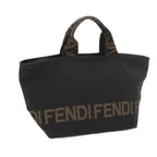 FENDI Hand Bag Canvas Blackyk9264