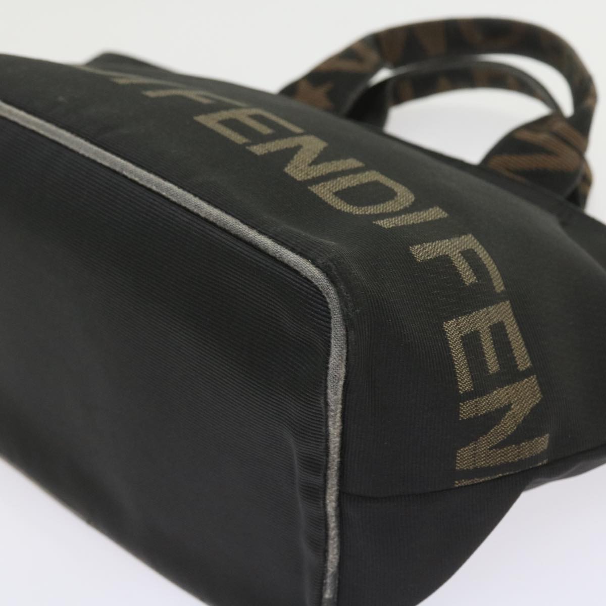 FENDI Hand Bag Canvas Blackyk9264