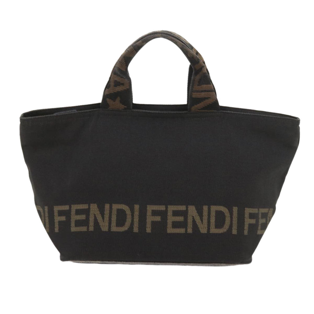 FENDI Hand Bag Canvas Blackyk9264