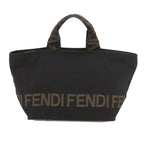 FENDI Hand Bag Canvas Blackyk9264