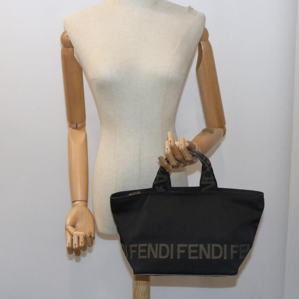 FENDI Hand Bag Canvas Blackyk9264