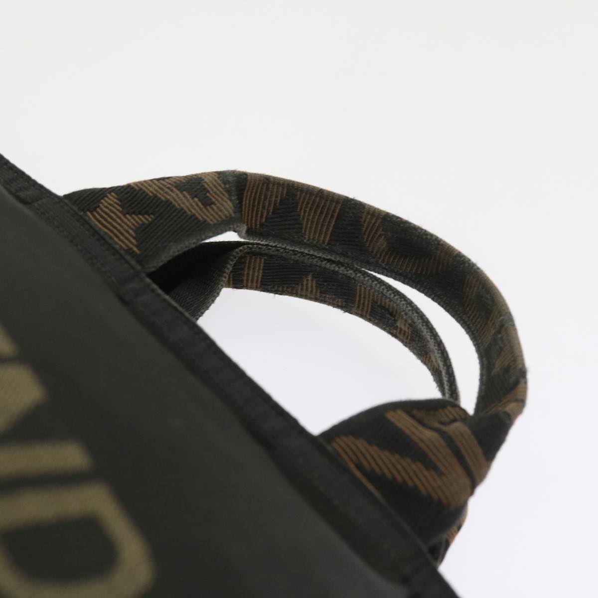 FENDI Hand Bag Canvas Blackyk9264