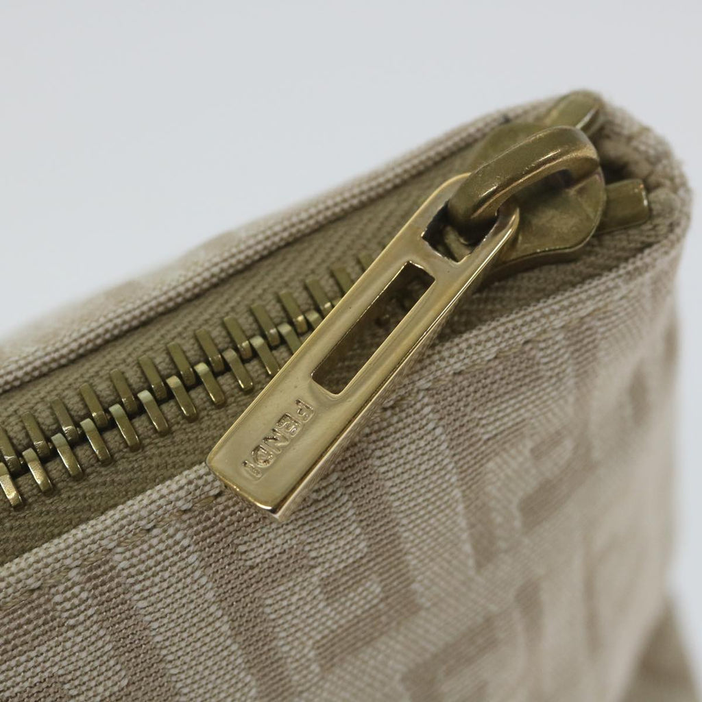 FENDI Zucchino Canvas Pouch Beigeyk9285