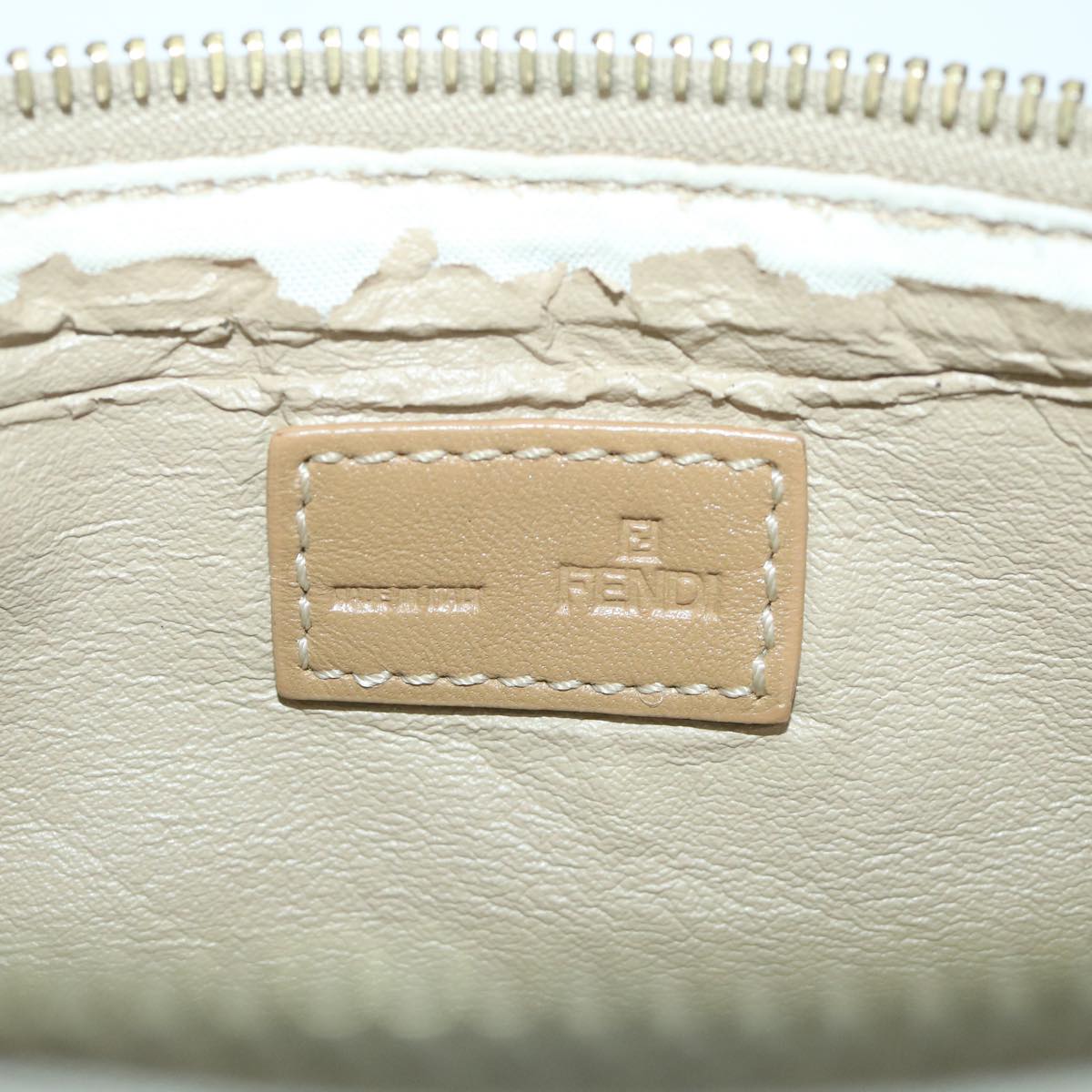 FENDI Zucchino Canvas Pouch Beigeyk9285