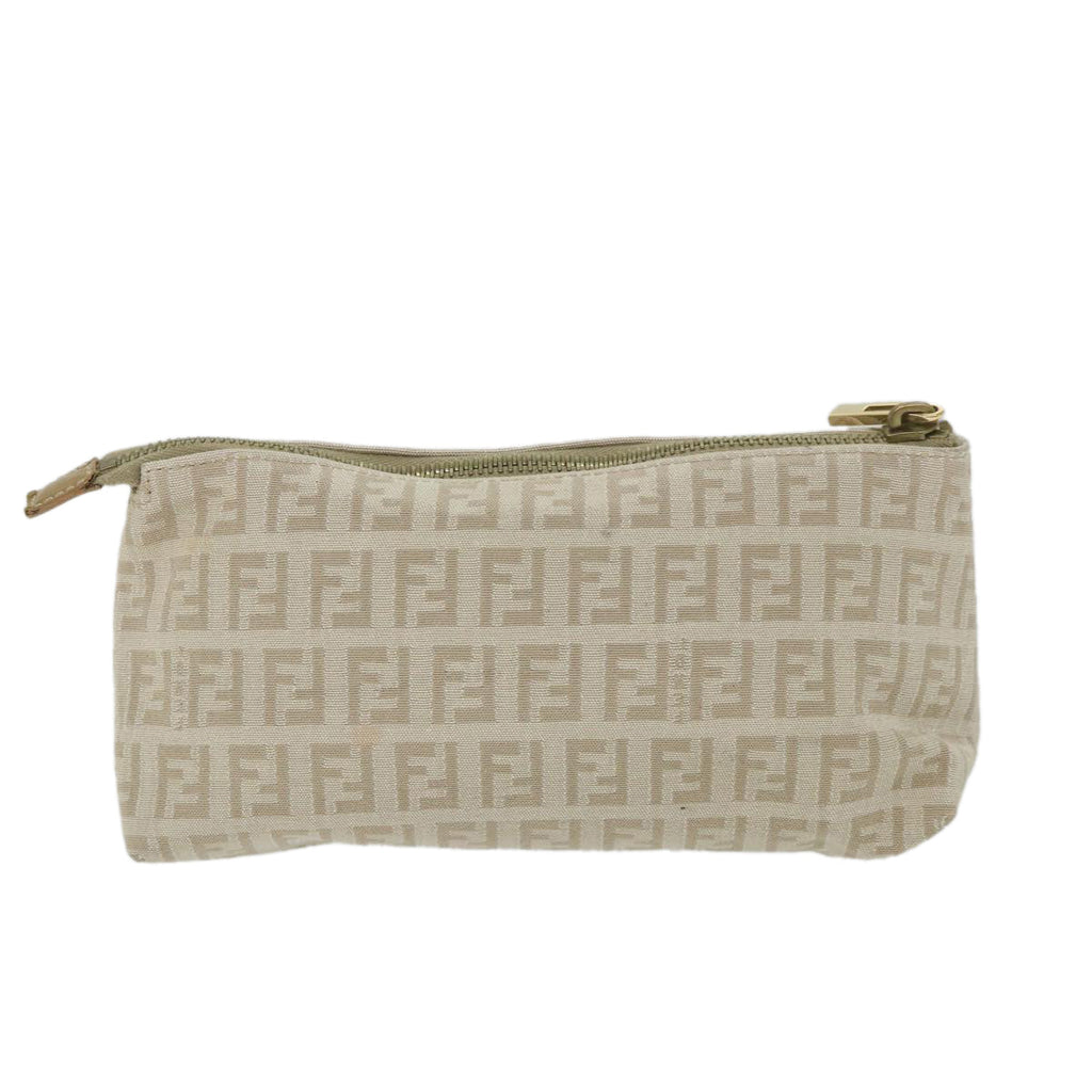 FENDI Zucchino Canvas Pouch Beigeyk9285