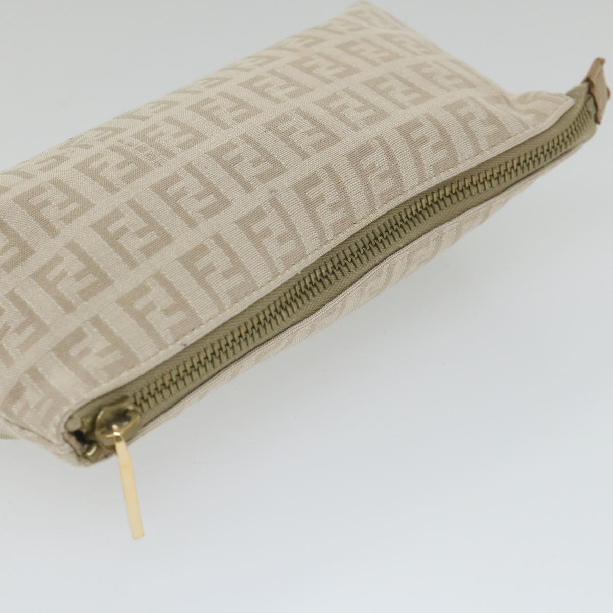 FENDI Zucchino Canvas Pouch Beigeyk9285
