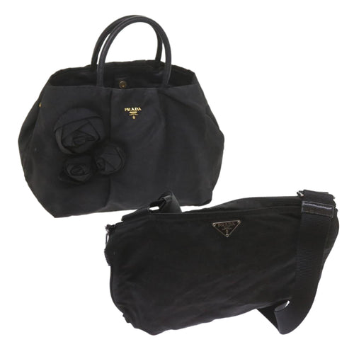 PRADA Shoulder Bag Nylon 2Set Black  yk9286