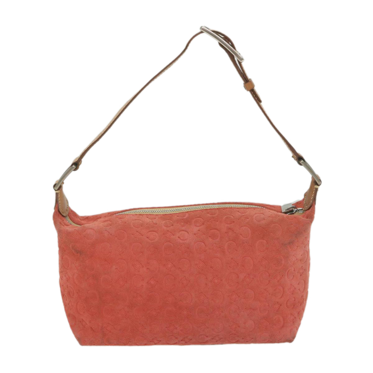 CELINE C Macadam Canvas Shoulder Bag Red 9316